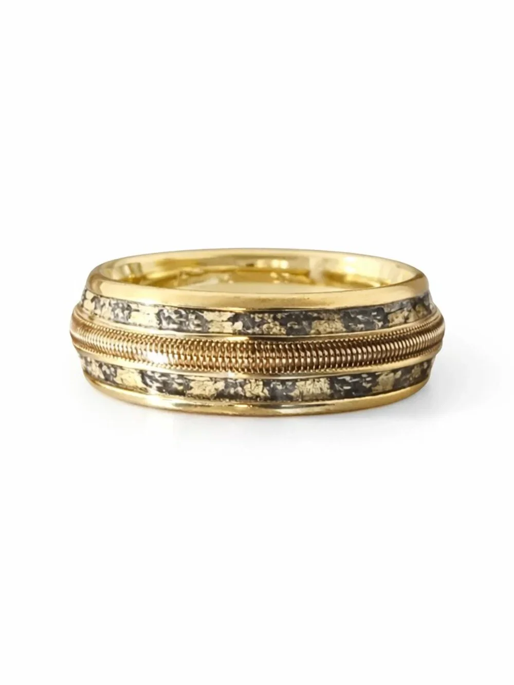 Size 13 Gold Stainless Steel - Celestial Starry Night Inlay 8mm Band